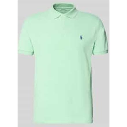 Costum slim fit poloshirt van katoenmix
