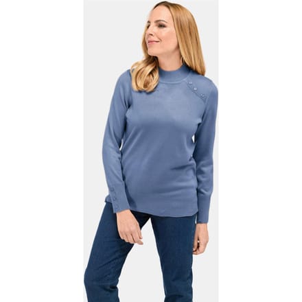 Pullover met opstaande kraag - blauw - Gr. 52 van Goldner Fashion