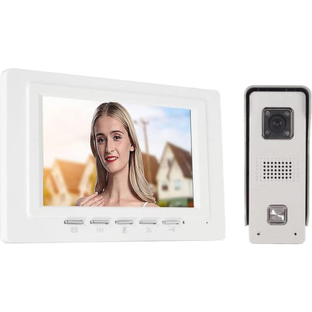 Système d'Interphone à Sonnette Écran TFT 7 pouces Vision Nocturne Étanche pour Maison Appartement EU Plug