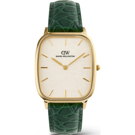 Daniel Wellington DW Watch Marlon Green Croc Belly Linen Gold 32mm