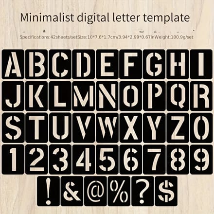 Livé® Sjablonen Set – 42-delige Plastic Letter & Cijfer Mallen