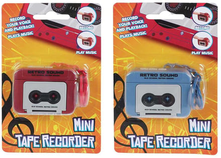 Mini Tape recorder sleutelhanger 5,5cm