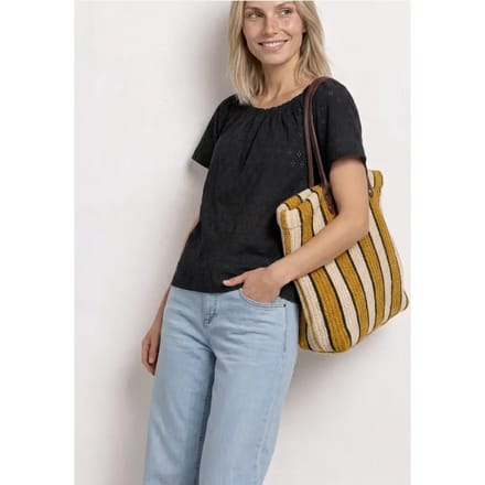 Carmen Bluse mit Shiffley-Muster