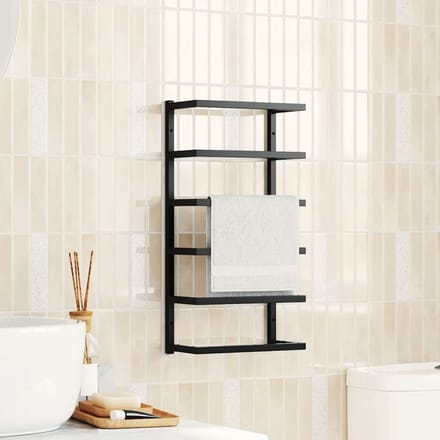 vidaXL - Handdoekenrek - 24x12x48 - cm - staal - zwart