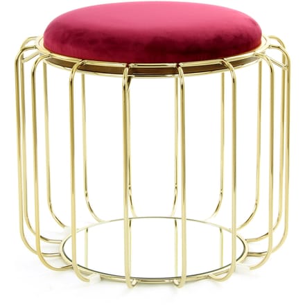 Bijzettafel / Pouf Comfortable 100 Rood / Goud