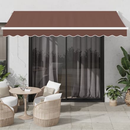 vidaXL - Luifel - handmatig - uittrekbaar - 350x250 - cm - bruin