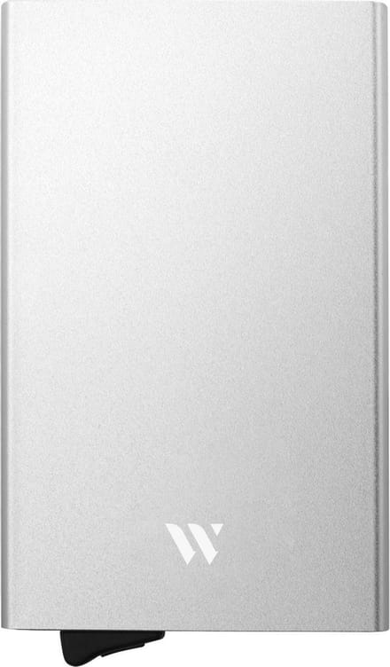 Wallix® Pasjeshouder - Aluminium - Uitschuifbaar - Unisex Creditcardhouder - RFID & NFC Beveiliging - Zilver
