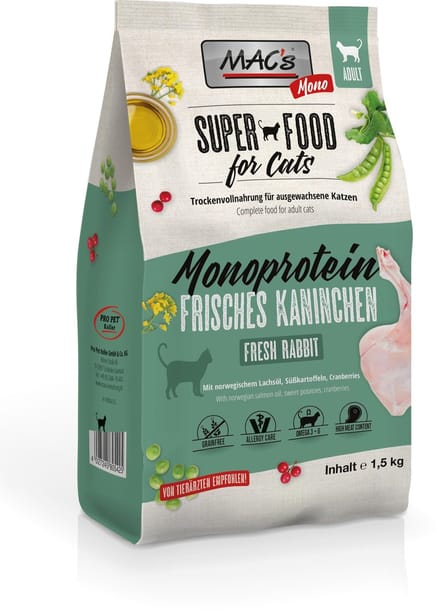MAC's Adult Monoprotein Kattenvoer - Konijn - 1,5 kg