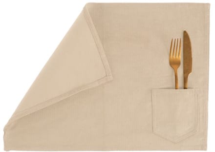 Tiseco - Placemat VELMAR - SET/4 - Wasbaar - 33x45 cm, beige