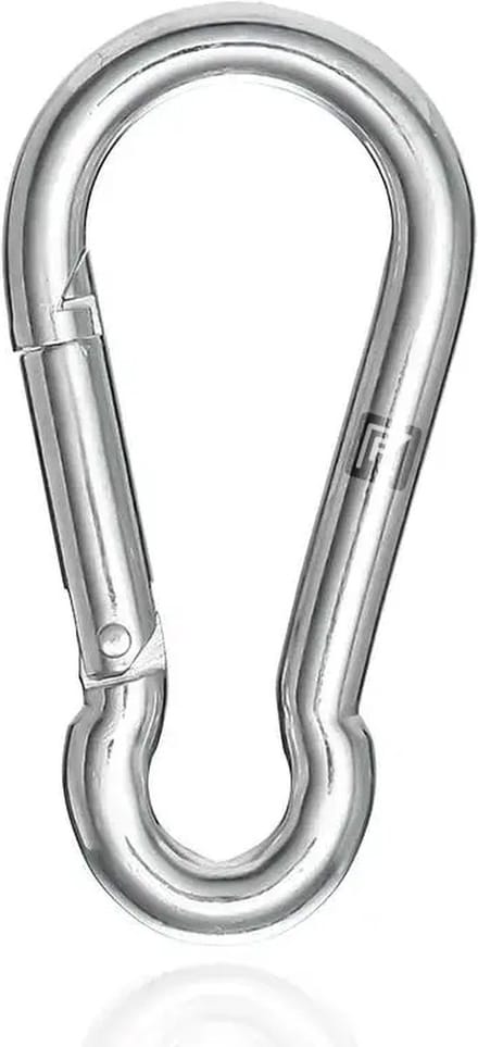 Fyveli - Karabijnhaak RVS - M8 x 8 cm - Verchroomd