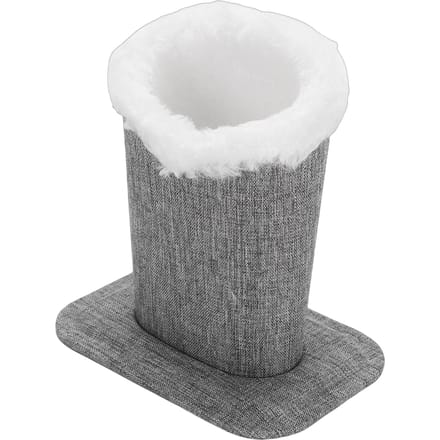 Pluche Gevoerde Brillenhouder Standaard Zachte Beschermende Brillenhoes voor Bureau Nachtkastje Tafel Linnen Grijs white