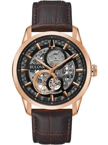 Bulova Sutton 97A169 Horloge - Leer - Bruin - Ø 43 mm