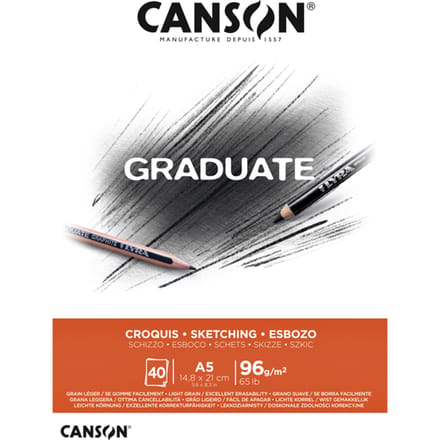 Canson Schetsboek Graduate Croquis - A5 - 96 gram - 40vel
