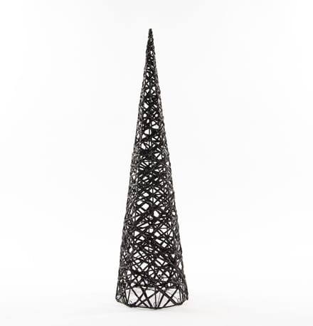 Anna Collection led kegel kerstboom lamp - zwart - 16 x 60 cm - piramide - timer
