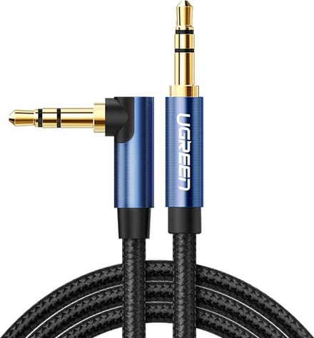 Ugreen - AUX - audiokabel, 3,5 mm minijack haakse stekker, - 2 - m - blauw - (AV112)
