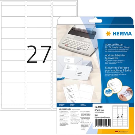 HERMA 4430 adreslabels Wit