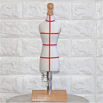 Mini Kleermakerspop - Paspop Model - Kleding Ontwerpen - Verstelbare Hoogte - 1/4 Schaal - Naturel