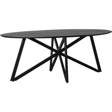Livingfurn - Zwart Eetkamertafel Oslo - Web - Acasia Hout - 200 cm