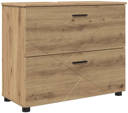 vidaXL - Badkamerkast - met - lade - Artisan - Eiken - 76,5 - x - 35 - x - 64 - cm