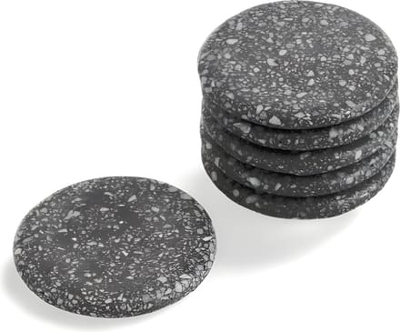 Onderzetters Rond Marmer Grijs 6 st. Ø 10 cm