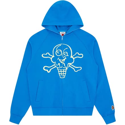 Hoodie Icecream Cones & Bones Zip Through