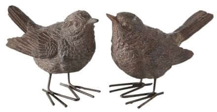 Vogelfiguur Tuinfiguur Antiek Bruin Kunsthars 6 cm Hoog
