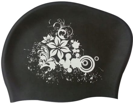Badmuts voor lang haar Siliconen Zwart/Wit