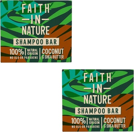 FAITH IN NATURE - Shampoo Bar Coconut & Shea Butter - 2 Pak