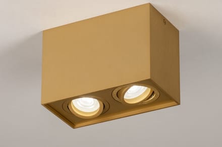 Lumidora Opbouwspot 74142 - BOHR - 2 Lichts - GU10 - Goud - Messing (kleur) - Aluminium