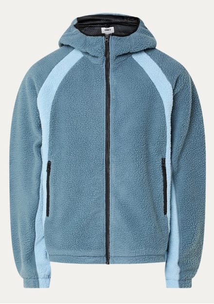 Obey Alta jack van fleece met ritszakken - Blauw - Maat L