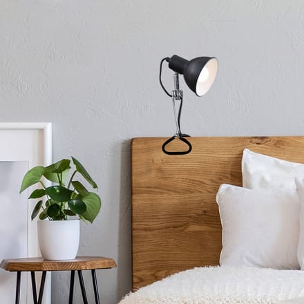 BRILONER Fix - Klemlamp - bureaulamp met E14 fitting - incl. aan- en uitschakelaar - klemspot met snoer 140cm - zwart