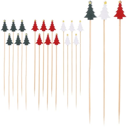 Cocktailprikker Bamboe Kerstboom 13 cm 20 stuks - Cocktail Prikker - Snack Spiesjes