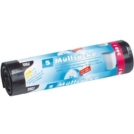 Zwarte vuilniszak - 4 rollen - 240 liter - 100cm x 125cm