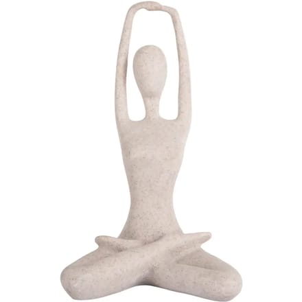 Present Time Ornament Stretched Lotus - Grijs - 14.5x12x23.5cm - Modern - Kunststof