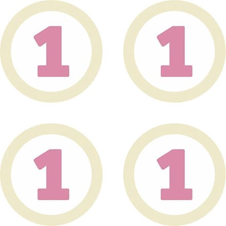 Decoratie Roze 1 Jaar - 4 stuks