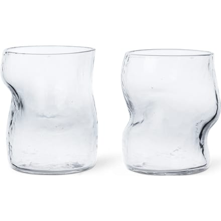 Ferm Living - Dimple glazen set van 2 - transparant