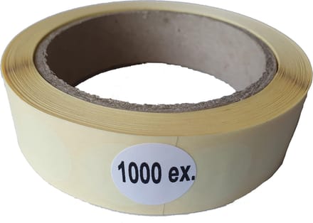 Blanco etiketten op rol - 22 mm rond - mat wit