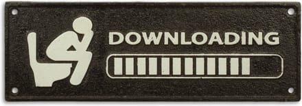 MadDeco - gietijzeren - bordje - downloading - toilet