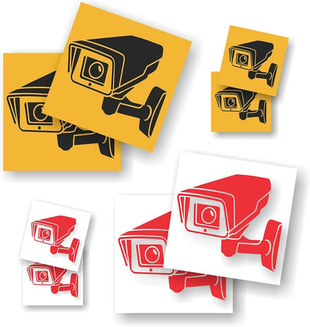 Alarmsysteem Camera Bewaking Stickers - Weerbestendig & Duurzaam (8 Stuks)