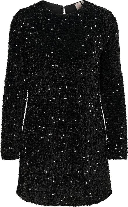 Mini-jurk met pailletten met druppelvormige rugdecolleté, model 'ANIKA'