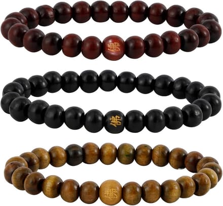Mala Gebedsketting Houten Kralen Elastische Armband voor Heren en Dames