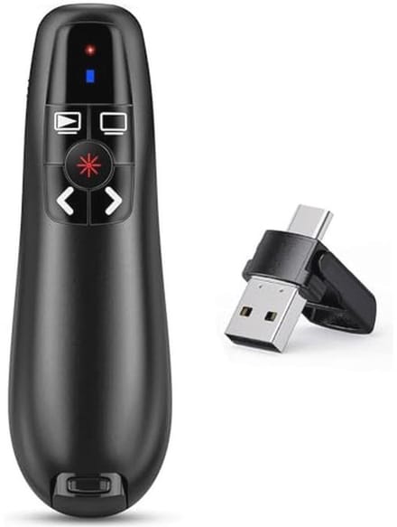Draadloze Presentatie Clicker voor PowerPoint - 2-in-1 USB Type C Remote en Slide Advancer