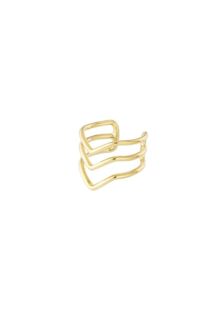Bijoutheek Earcuff Geometrisch 3 ringen Goud