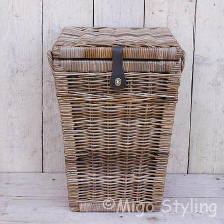 Wasmand - Top - Taps model - Met binnenzak - Met hengsels - Riet - Rotan