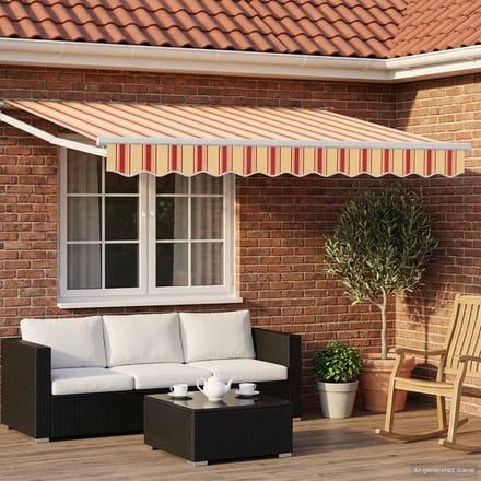 vidaXL - Elektrisch - Uitschuifbare - Zonneluifel - Multikleur - 3,5 - x - 2,5 - m