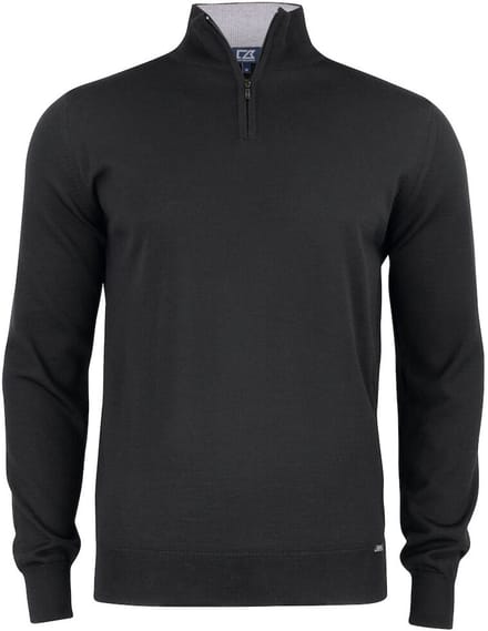 Cutter & Buck Everett HZ Sweater Heren 355420 - Zwart - XS