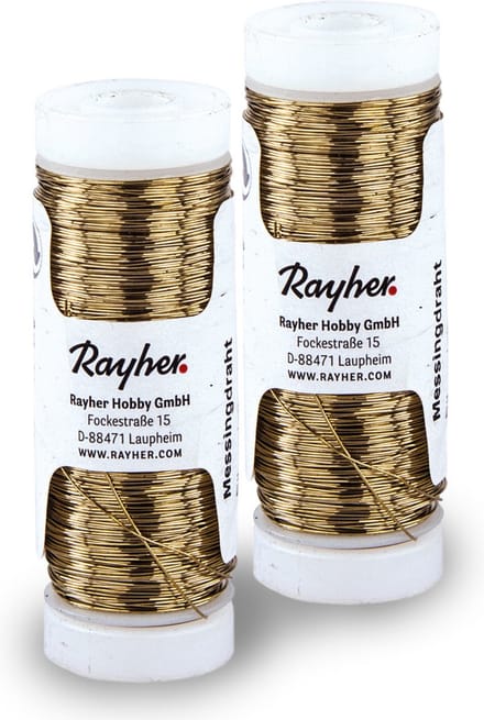 Rayher Bloemendraad of ijzerdraad - 2x - messing - 0.3 mm dik - 150 meter snoer - metaaldraad - bindmaterialen