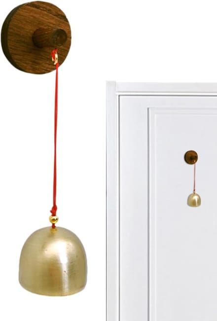 Deurbel - Winkelbel - Entree Decoratie - Natuurlijk Hout Metaal - 39 cm - Goud
