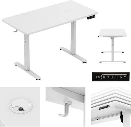 Mark Adler Leader 6.9 Elektrisch Verstelbaar Bureau - 120 cm - Zit Sta Bureau - Wit