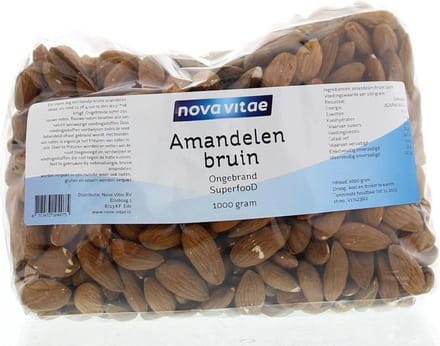Nova Vitae - Amandelen - Bruin - Ongebrand - Raw - 1000 gram